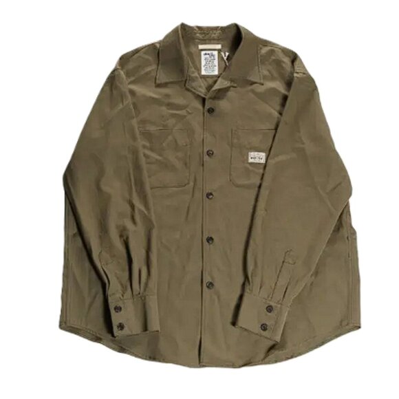 STUSSY X OUR LEGACY Men's LS Embroidered Shirt In Olive Green size XS - Picture 1 of 13